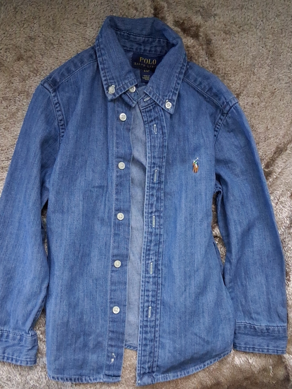 Polo by Ralph Lauren Boys Denim Button-Up Jacket in Blue